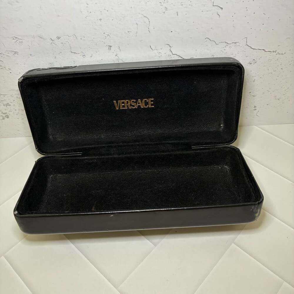 Vintage Versace Medusa Logo Black Clamshell Hard Case For Glasses